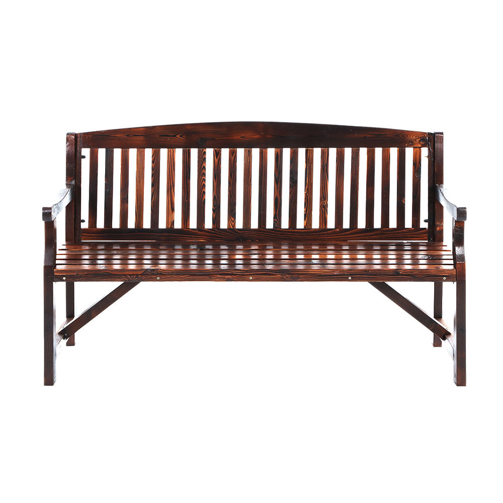 Gardeon 5FT Outdoor Garden Bench Wooden 3 Seat Chair Patio Furniture Charcoal Chez Guru