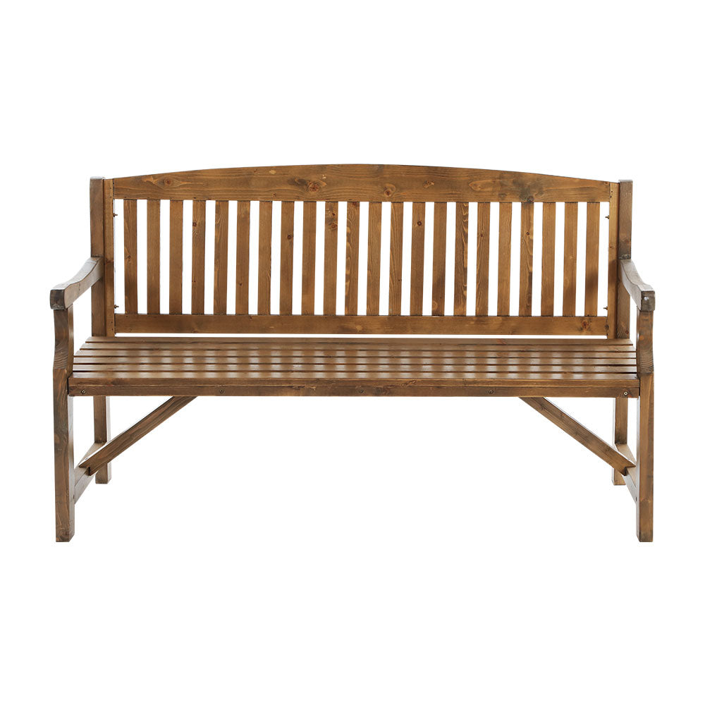 Gardeon 5FT Outdoor Garden Bench Wooden 3 Seat Chair Patio Furniture Natural Chez Guru