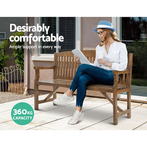 Gardeon 5FT Outdoor Garden Bench Wooden 3 Seat Chair Patio Furniture Natural Chez Guru