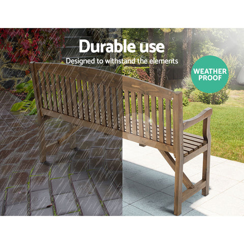 Gardeon 5FT Outdoor Garden Bench Wooden 3 Seat Chair Patio Furniture Natural Chez Guru