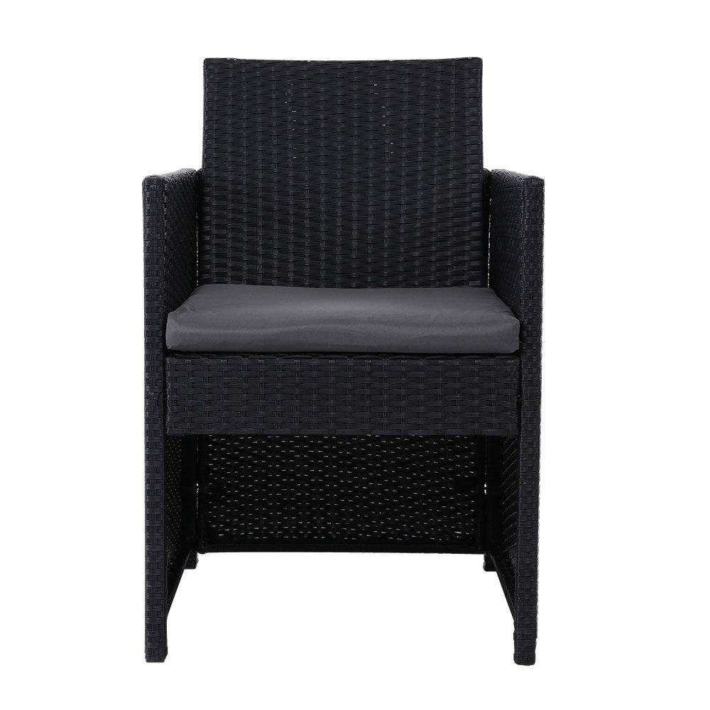 Gardeon 2PC Outdoor Dining Chairs Patio Furniture Wicker Garden Cushion Hugo Chez Guru