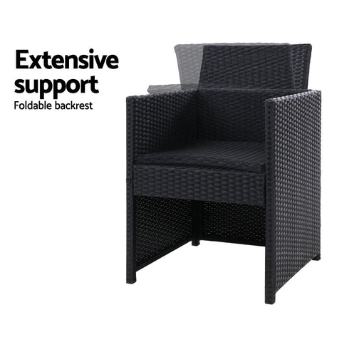 Gardeon 2PC Outdoor Dining Chairs Patio Furniture Wicker Garden Cushion Hugo Chez Guru