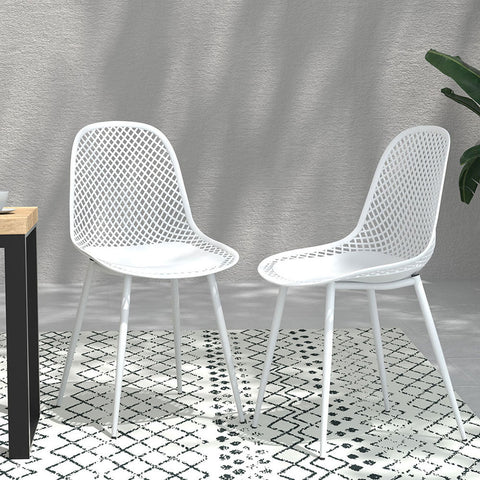 Gardeon 4PC Outdoor Dining Chairs PP Lounge Chair Patio Garden Furniture White Chez Guru