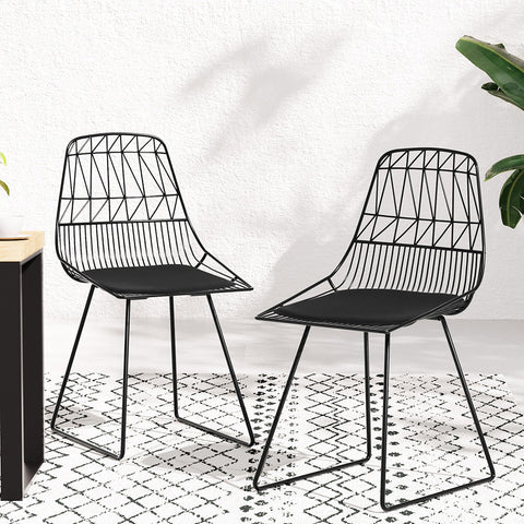 Gardeon 2PC Outdoor Dining Chairs Steel Lounge Chair Patio Garden Furniture Chez Guru