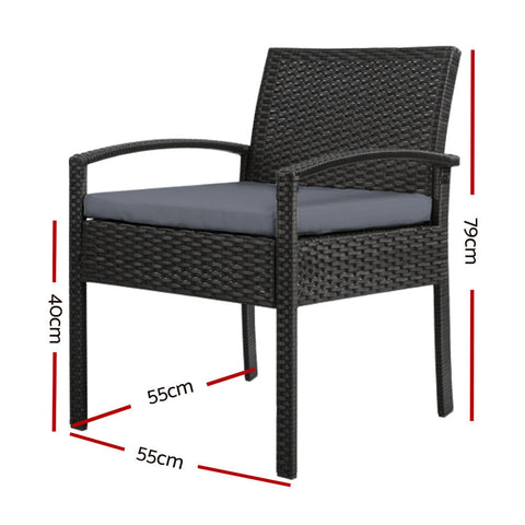 Gardeon Outdoor Dining Chairs Patio Furniture Rattan Lounge Chair Cushion Felix Chez Guru