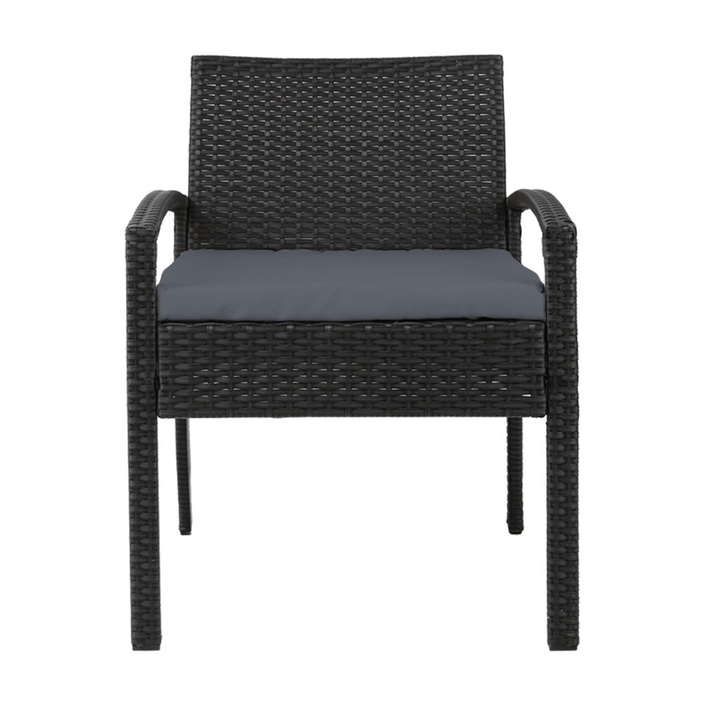 Gardeon 2PC Outdoor Dining Chairs Patio Furniture Rattan Lounge Chair Cushion Felix Chez Guru