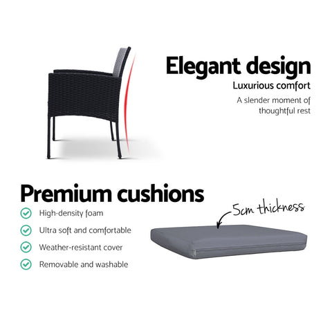 Gardeon 2PC Outdoor Dining Chairs Patio Furniture Rattan Lounge Chair XL Ezra Chez Guru