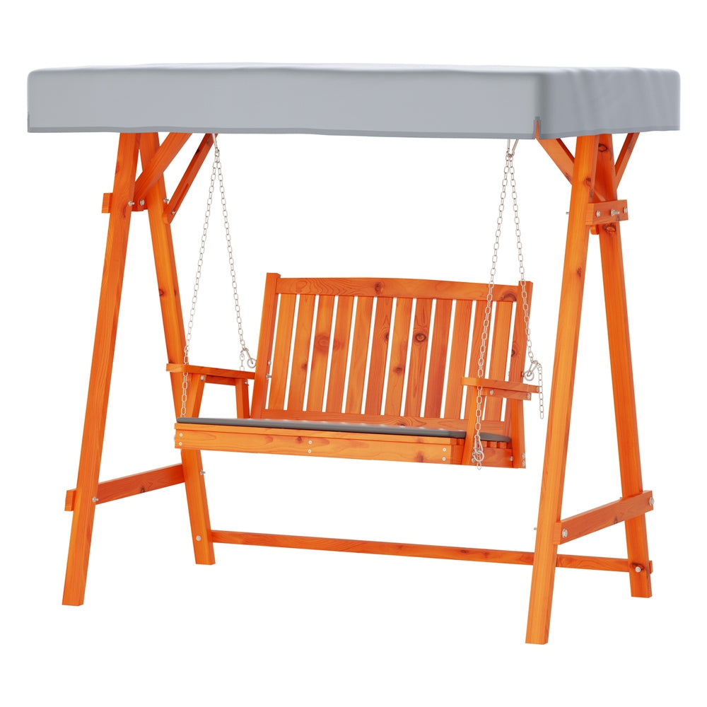 Gardeon Swing Chair Wooden Garden Bench Canopy 2 Seater Outdoor Furniture Chez Guru