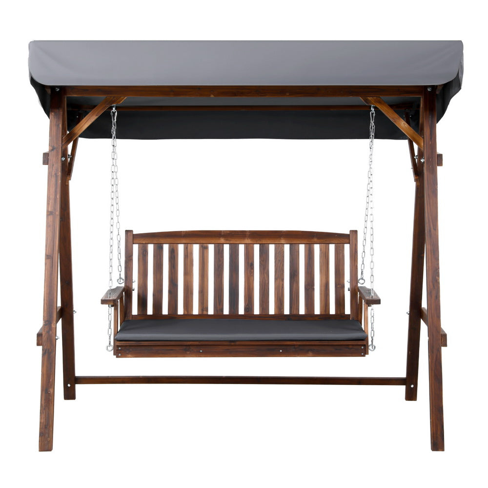 Gardeon Wooden Swing Chair Garden Bench Canopy 3 Seater Outdoor Furniture Chez Guru