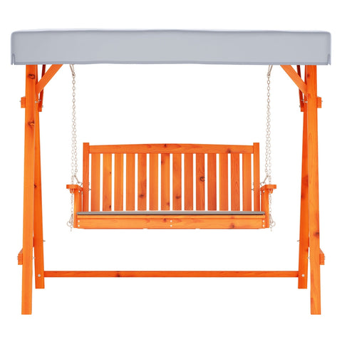 Gardeon Outdoor Wooden Swing Chair Garden Bench Canopy Cushion 3 Seater Teak Chez Guru