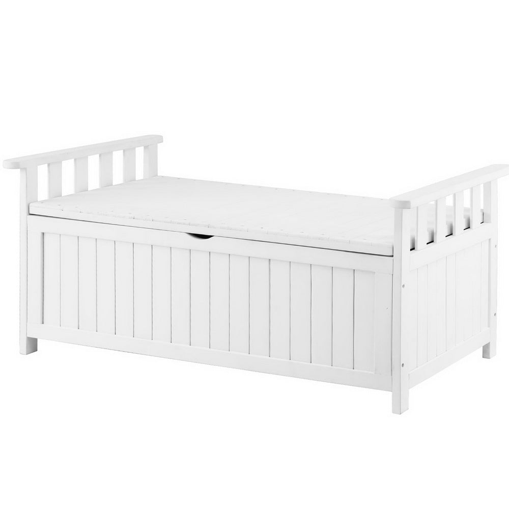 Gardeon Outdoor Storage Bench Box Wooden Garden Toy Tool Patio Furniture White Chez Guru