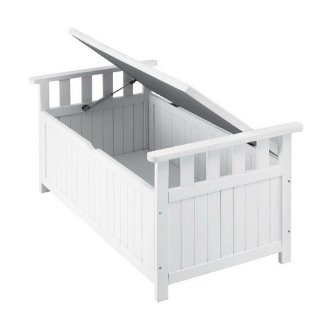 Gardeon Outdoor Storage Bench Box Wooden Garden Toy Tool Patio Furniture White Chez Guru