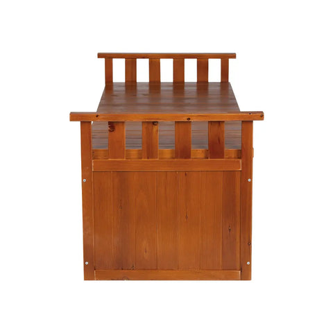 Gardeon Outdoor Storage Bench Box 129cm Wooden Garden Toy Chest Sheds Patio Furniture XL Natural Chez Guru