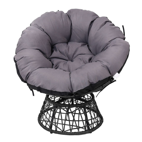 Gardeon Outdoor Chairs Outdoor Furniture Papasan Chair Wicker Patio Garden Black Chez Guru