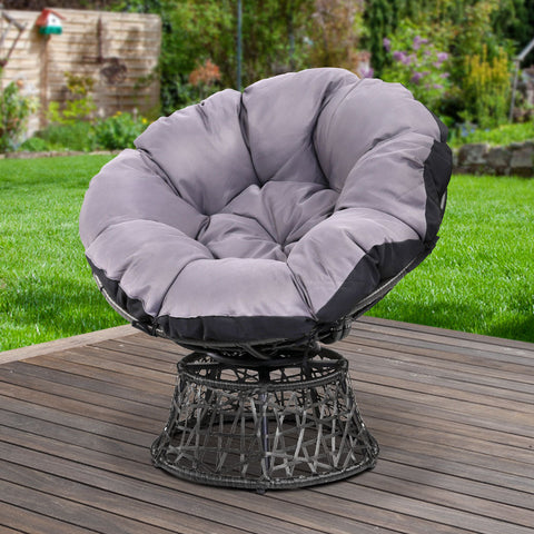 Gardeon Outdoor Chairs Outdoor Furniture Papasan Chair Wicker Patio Garden Black Chez Guru