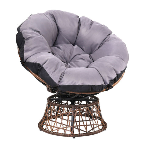 Gardeon Outdoor Chairs Outdoor Furniture Papasan Chair Wicker Patio Garden Brown Chez Guru