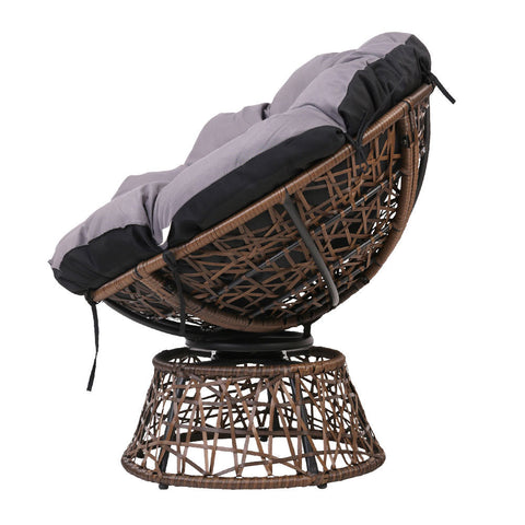 Gardeon Outdoor Chairs Outdoor Furniture Papasan Chair Wicker Patio Garden Brown Chez Guru