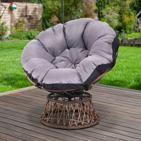 Gardeon Outdoor Chairs Outdoor Furniture Papasan Chair Wicker Patio Garden Brown Chez Guru