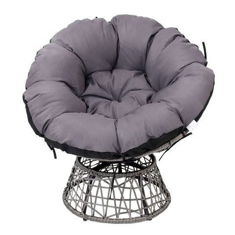 Gardeon Outdoor Chairs Outdoor Furniture Papasan Chair Wicker Patio Garden Grey Chez Guru