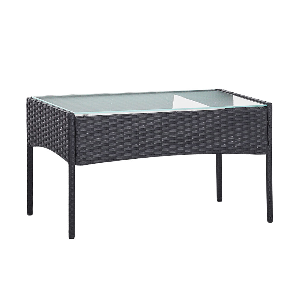Gardeon 4 Seater Outdoor Sofa Set with Storage Cover Wicker Table Chair DarkGrey Chez Guru