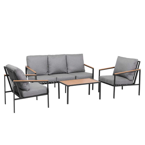 Gardeon 5 Seater Outdoor Sofa Set 4PCS Table Chair Garden Bench Patio Furniture Chez Guru