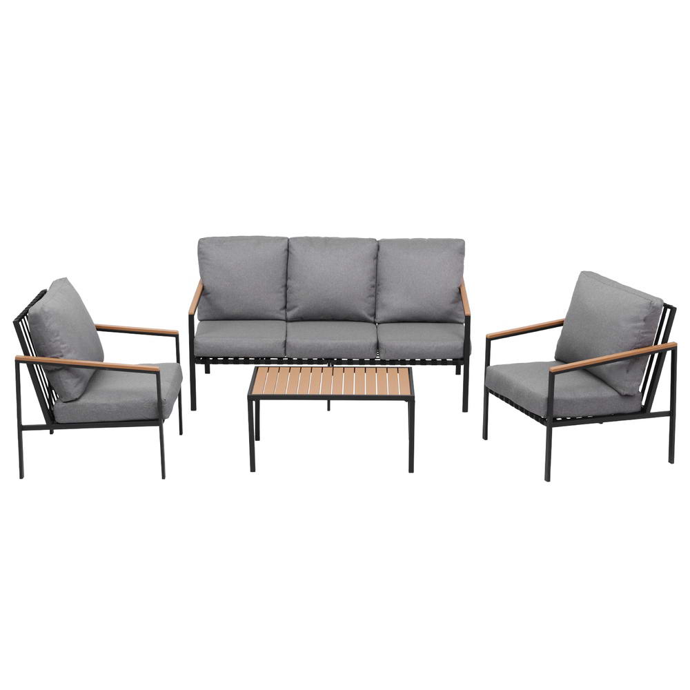 Gardeon 5 Seater Outdoor Sofa Set 4PCS Table Chair Garden Bench Patio Furniture Chez Guru