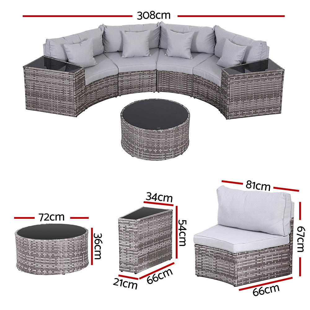 Gardeon 7-Piece 4 Seater Outdoor Rattan Sofa Set – Patio & Garden Lounge