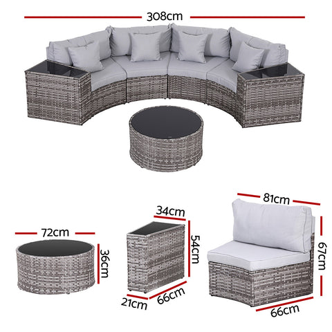 Gardeon 7-Piece 4 Seater Outdoor Rattan Sofa Set – Patio & Garden Lounge
