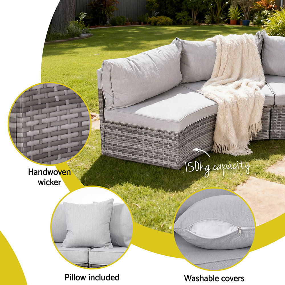 Gardeon 7-Piece 4 Seater Outdoor Rattan Sofa Set – Patio & Garden Lounge