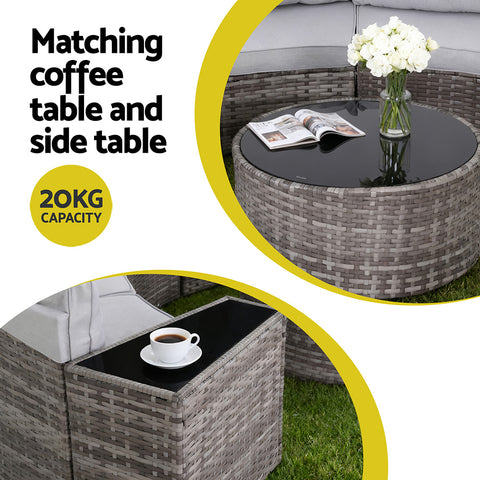 Gardeon 7-Piece 4 Seater Outdoor Rattan Sofa Set – Patio & Garden Lounge