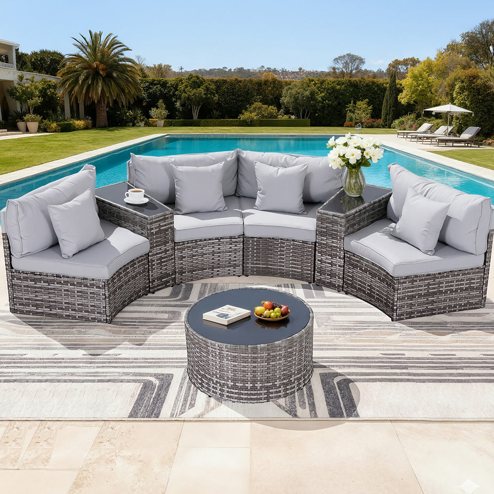 Gardeon 7-Piece 4 Seater Outdoor Rattan Sofa Set – Patio & Garden Lounge