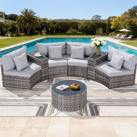Gardeon 7-Piece 4 Seater Outdoor Rattan Sofa Set – Patio & Garden Lounge