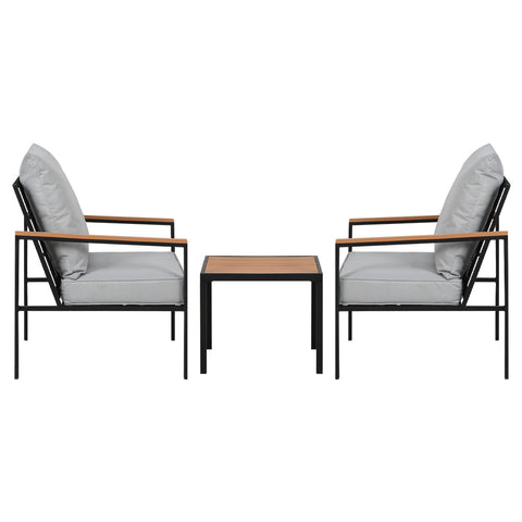 Gardeon 3PC Outdoor Furniture Bistro Set Lounge Setting Chairs Table Patio Black Chez Guru
