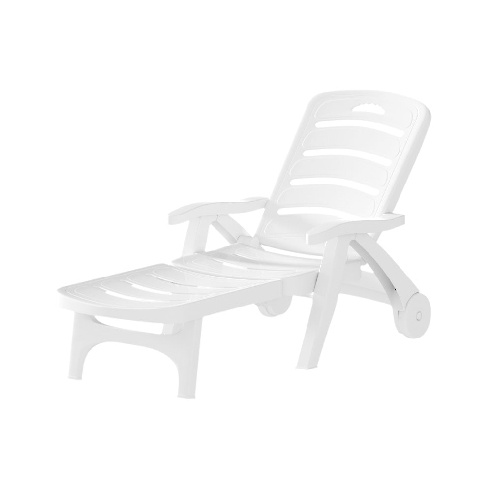 Gardeon Sun Lounger Folding Chaise Lounge Chair Wheels Patio Outdoor Furniture Chez Guru