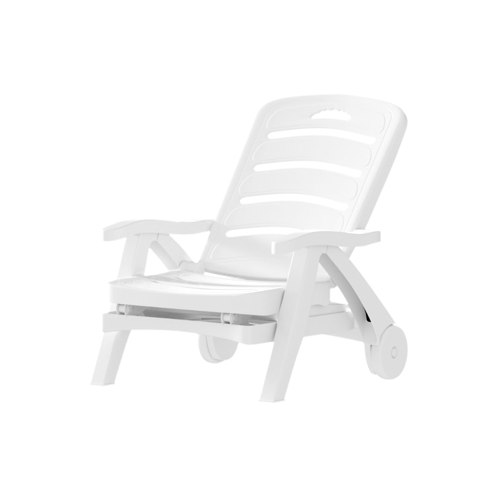 Gardeon Sun Lounger Folding Chaise Lounge Chair Wheels Patio Outdoor Furniture Chez Guru