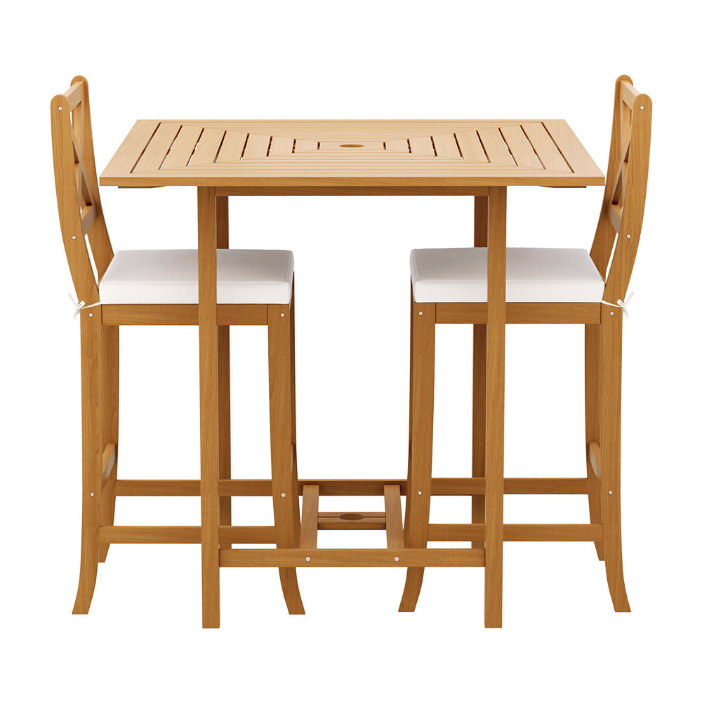 Gardeon 5-Piece Outdoor Bar Set Acacia Wood Bistro Patio Table Stools Chez Guru