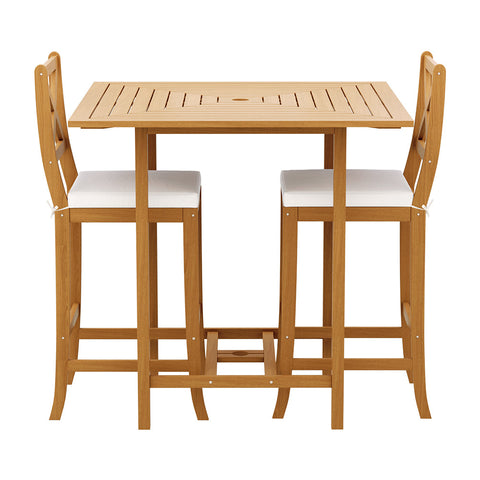 Gardeon 5-Piece Outdoor Bar Set Acacia Wood Bistro Patio Table Stools Chez Guru