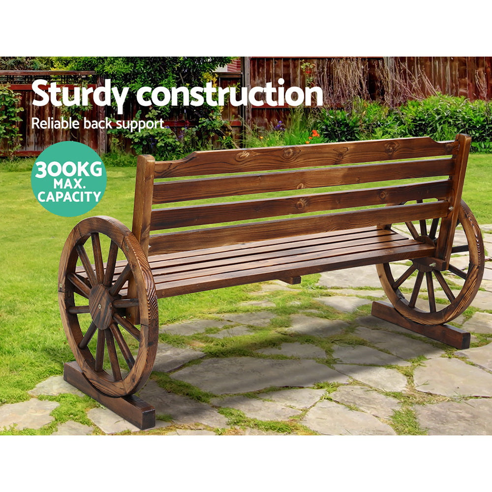Gardeon Outdoor Garden Bench Wooden 3 Seat Wagon Chair Lounge Patio Furniture Chez Guru