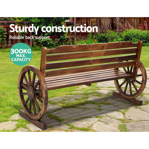 Gardeon Outdoor Garden Bench Wooden 3 Seat Wagon Chair Lounge Patio Furniture Chez Guru