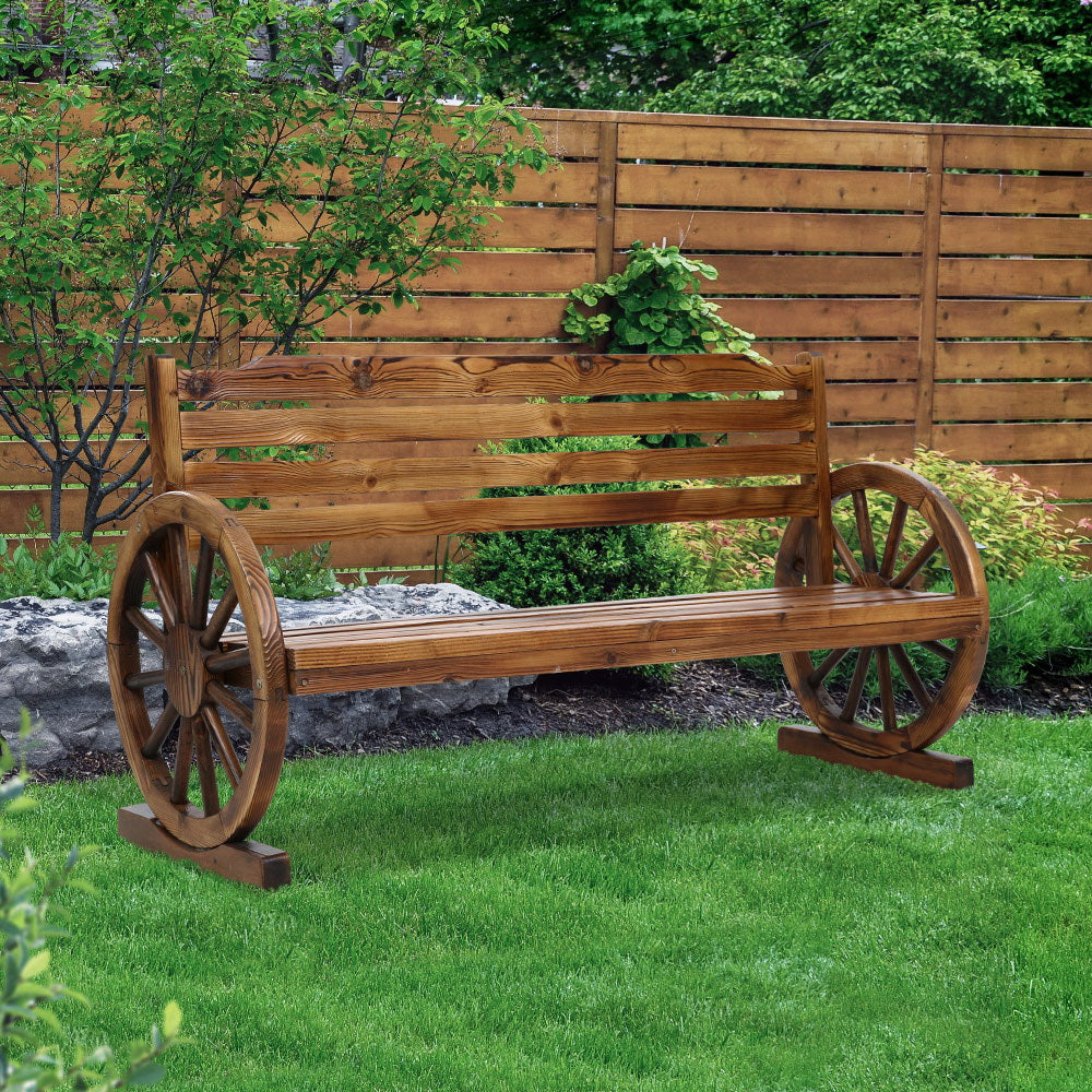 Gardeon Outdoor Garden Bench Wooden 3 Seat Wagon Chair Lounge Patio Furniture Chez Guru