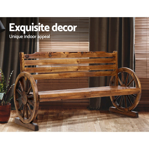 Gardeon Outdoor Garden Bench Wooden 3 Seat Wagon Chair Lounge Patio Furniture Chez Guru