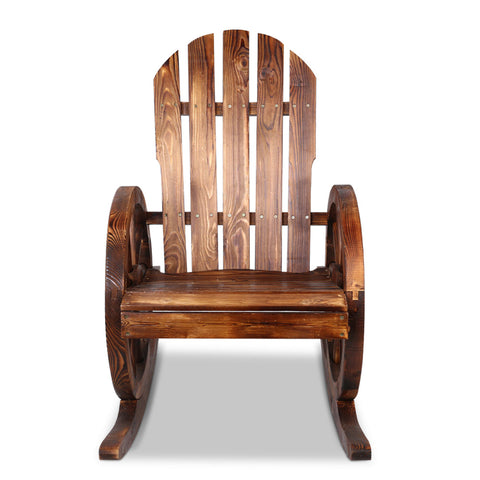 Gardeon Wagon Wheels Rocking Chair - Brown Chez Guru