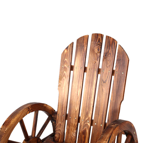 Gardeon Wagon Wheels Rocking Chair - Brown Chez Guru