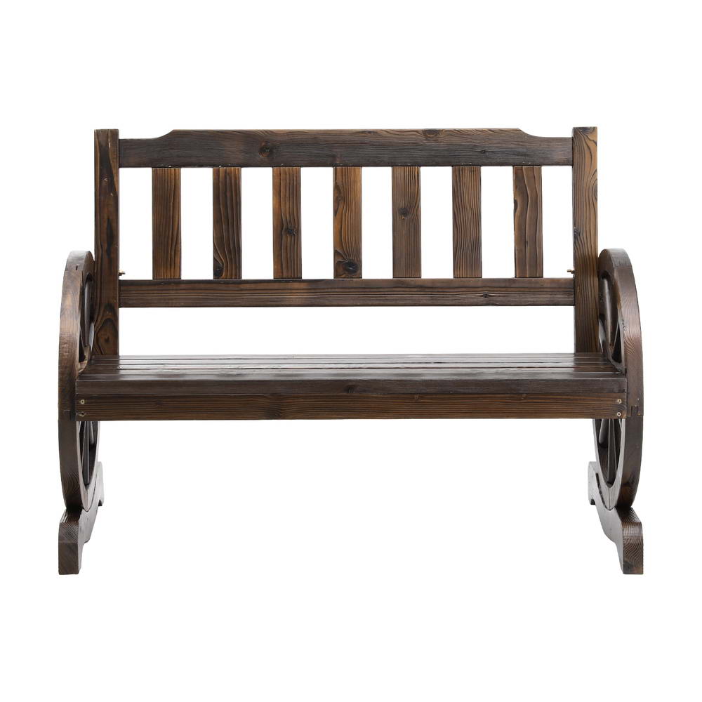 Gardeon Outdoor Garden Bench Wooden 2 Seater Wagon Chair Patio Furniture Brown Chez Guru