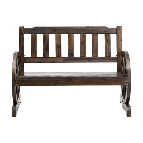 Gardeon Outdoor Garden Bench Wooden 2 Seater Wagon Chair Patio Furniture Brown Chez Guru
