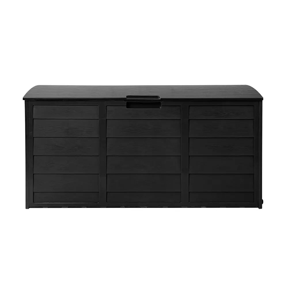Gardeon Outdoor Storage Box 290L Lockable Organiser Garden Deck Shed All Black Chez Guru