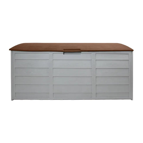 Gardeon Outdoor Storage Box 290L Lockable Organiser Garden Deck Shed Tool Brown Chez Guru
