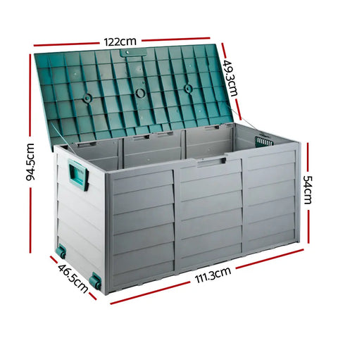 Gardeon Outdoor Storage Box 290L Lockable Organiser Garden Deck Shed Tool Green Chez Guru