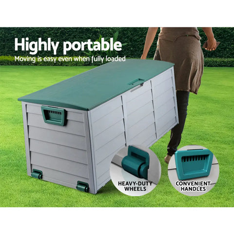 Gardeon Outdoor Storage Box 290L Lockable Organiser Garden Deck Shed Tool Green Chez Guru