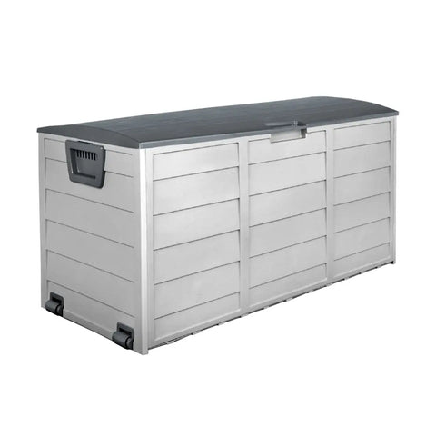 Gardeon Outdoor Storage Box 290L Lockable Organiser Garden Deck Shed Tool Grey Chez Guru